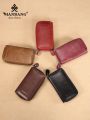 (New) Manbang vintage leather key wallet women keychain cover zipper key CAE bag men key holder houekeorganizer organizer. 