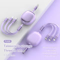 Retractable 3-in-1 Micro USB Type-C Charger Cable Multiple USB Ports Multiple USB Charging Cable Phone Cable Conveniently Portable SJX-034.