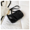 Women's Fashion Handbags Retro Solid Color Pleated Bag PU Leather Shoulder Underarm Bag Casual Women Hobos Handbags.