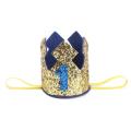 1 2 3 Years Old Birthday Hat Baby Shower Decorative Headband Children's Party Crown Hat Blue Gold Birthday Crown Party Hats. 