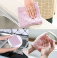 Kitchen Supplies Absorbent Hanging Towel Coral Fleece Tea Towel Microfiber Cleaning Towel Kitchen Car Cleaning- Kitchen Towel.