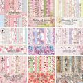 12Sheet Warm Flower Girls Background Scrapbooking Paper Retro Journal Planner Paper Pad Cardstock Backgrounds Card DIY Art Craft.