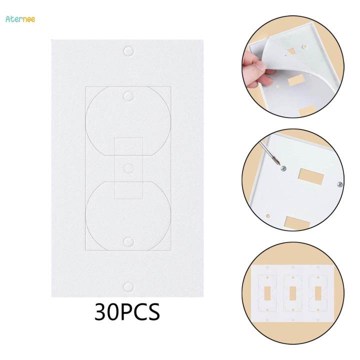 30 Pieces Wall Plate Outlet Sealers Insulation Wall Insulation Gasket for Rocker Duplex