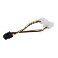 3X A Dual 4-Pin Molex IDE to 6 Pin PCI-E Graphic Card Connector Cable Adapter.