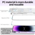 Dust free Installation Screen Protector For iPhone 15 14 13 12 11 Pro XS Max XR Easy Install Auto-Dust Remova Kit Tempered Glass.