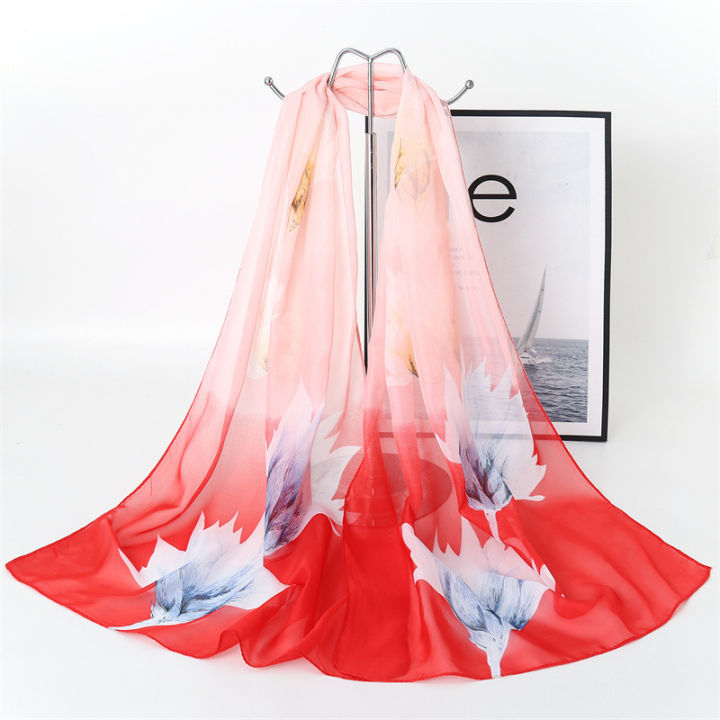 2024%20Summer%20New%20Women's%20Lucky%20Bird%20Girl%20Chiffon%20Long%20Silk%20Scarf,%20Yiwu%20Small%20Scarf,%20Flower%20Scarf,%20Scarf,%2038%20Festival%20-%20Image%203