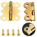 4pcs Golden Metal Hinge for Cabinet Door, Small Box Hinges Butterfly Shape for Small Jewelry Box.