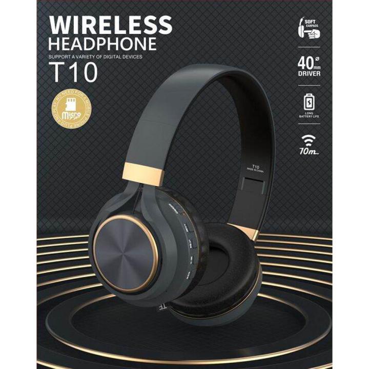 T10 New Style Wireless Bluetooth Headphones With Memory Card Slot With Noise Reduction