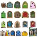 Garden Fairy Gnome Elf Miniature Figurines Window Door Christmas Home Garden Ornaments Art Sculpture Tree House Door Statue.