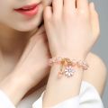 New Korean trend fashion women's small daisy crystal bracelet. 