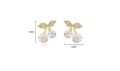 Trendy Cute Crystal Cherry Rhinestone New Stud Earrings for Women - Earrings for Girls Simple Top Fashion Jewelry Gift for Wedding Engagement Party. 