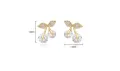Trendy Cute Crystal Cherry Rhinestone New Stud Earrings for Women - Earrings for Girls Simple Top Fashion Jewelry Gift for Wedding Engagement Party.