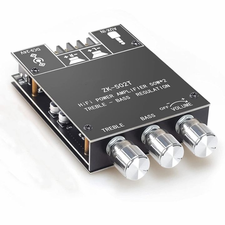 Zk-502t Bluetooth Amplifier Board 50w X 2 Bluetooth 5.0 Amp Board Module For Home Passive Speakers
