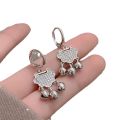 Sense of luxury, temperament, safety lock earrings, niche personality, bell earrings, fashion ear accessories wholesale.