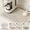 Diatom Mud Kitchen Pad Countertop Drainage Wash Free Drying Pad Coffer Machine Mat Tea Table Insulation PadTableware Drying Pad.