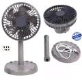 Joy Super JY-2218 Professional Rechargeable Portable Mini Table Fan Strong Wind Left to Right Oscillating Angle 45 Degrees - AC/DC.