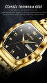 Olevs 5528 Stainless Steel Waterproof Casual Fashionable Classic Wrist Watch For Men- Golden & Black. 