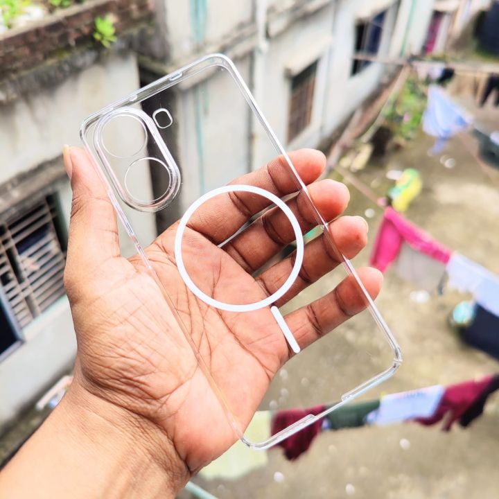 For Xiaomi Redmi Turbo 4 / Poco X7 Pro Anti Yellow Magsafe Magnetic Wireless Phone Charger Unique Case Clear Hard Transparent Barley Phone Back Cover