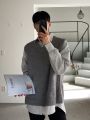 Gmiixder Sleeveless Sweater Vest Hong Kong Style Autumn Men's Loose Solid Bottoming Shirt V-neck Sweater Korean Trend Waistcoat.