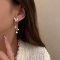 Carat Shiny Butterfly Front-back Drop Stud Earrings Long Tassel With AAA Zirconia Diamonds Statement Jewelry Drop earrings. 