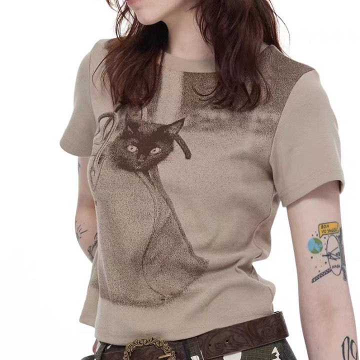 Graphic%20print%20crew%20neck%20T%20Women's%20Short-Sleeved%20Shirt%20-%20Image%205