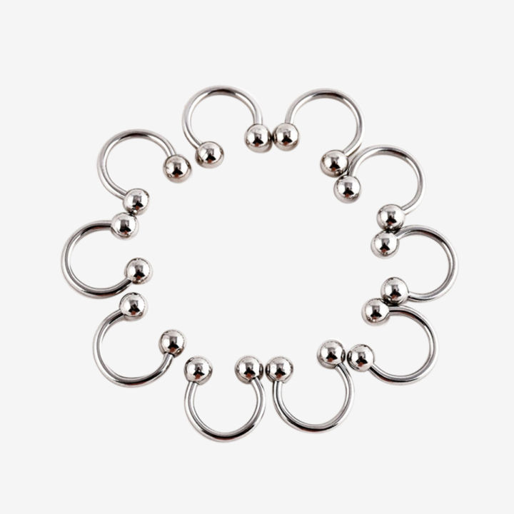 【Limited-time offer】 10Pcs Stainless Steel Horseshoe Bar Lip Nose Ear Ring Stud Body Piercing Set