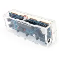 Compact 4-digit DIY Digital LED Clock Kit Light Control Temperature Date Time Display with Transparent Case. 