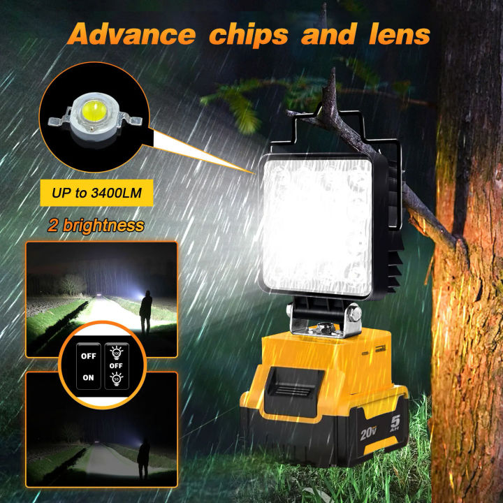 Portable%2048W%20LED%20Work%20Light%20Cordless%20Work%20Light%20with%20360%C2%B0%20Adjustable%20Base%20Rechargeable%20LED%20Flood%20Light%20for%20DeWalt%20No%20Battery%20-%20Image%203