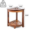 GC Corner Shower Stool, Waterproof Shower Foot Rest For Inside Shower, Wood Bathroom Stool Bench Seats With Storage Shelf Non-Slip Foot Pads For Small Space. 