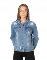Pavilion DNMX ripped jeans for women Blue Denim Jacket - Casual Slim Fit with Button Closure  High-quality denimDenim Jacket, Women's Jacket, Casual Jacket, Blue Jacket, Streetwear, Outerwear, Slim Fit, Fall Fashion, Jean Jacket,. 