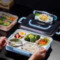 Lunch box 304 stainless steel plate student canteen heating bento portable fast food thermal insulation Compartments lunch box.