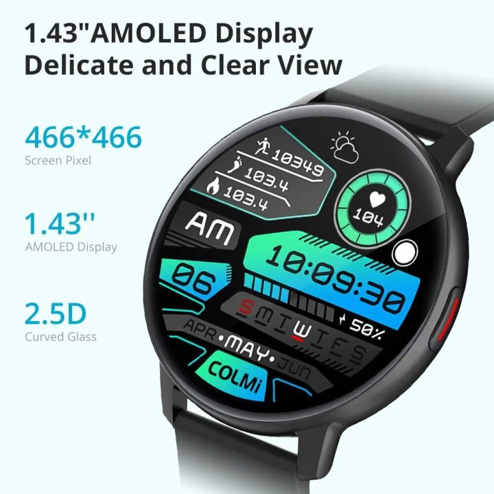 COLMI%20I31%20Smartwatch%201.43%20Inch%20AMOLED%20Screen%20100%20Sports%20Modes%207%20Day%20Battery%20Life%20Always%20On%20Display%20Smart%20Watch%20Men%20Women%20-%20Image%202