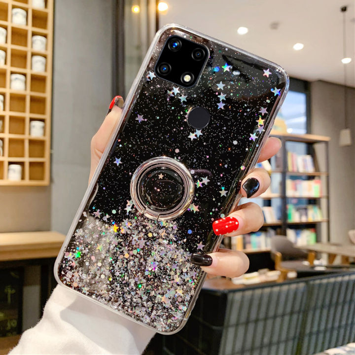 Casinglee%20for%20OPPO%20Realme%20C21%20case%20Shiny%20Ring%20Glitter%20Soft%20Transparent%20Holder%20Stand%20Back%20cover%20with%20String%20for%20Realme%20C21%20Phone%20cases%20cover%20Stars%20Moon%20Girls%20For%20girls%20and%20Boys%20-%20Image%204