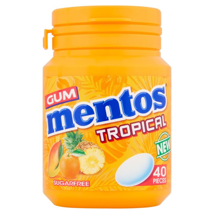 Mentos Gum White Tropical - 56gm (Sugar Free)