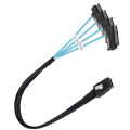 Mini SAS 36 Pin SFF8087 To 4 SAS 29 Pin SFF8482 Cable Connectors with 15 Pin SATA Power Connector Controller.