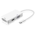 3 In 1 Thunderbolt Port Mini Displayport HDMI-compatible DVI VGA Display Port Adapter Cables For Mac Macbook White.