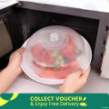 2 Pieces MICROWAVE FOOD COVER / Plate Cover Splatter Guard Non Stick Plastic Clear Dish Lid small size.