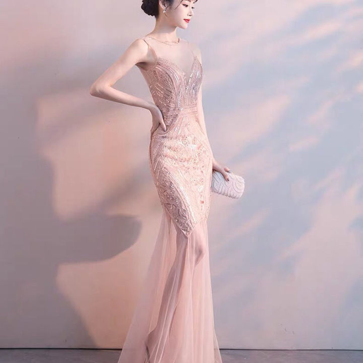 Evening%20Gown%20Women's%20Banquet%20High-End%20Generous%20Long%20Temperament%20Gorgeous%20Host%20Socialite%20Dress%20Fishtail%20-%20Image%207