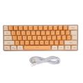 Gaming Keyboard USB 61 Keys Contrast Color RGB Light Key Line Separation Mechanical Wired Keyboard for Office Games Beige Orange. 