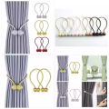 2 PCS Magnetic Curtain Buckle Magnetic Curtain Tiebacks Convenient Drape Tie European Style Decorative Weave Rope Curtain Rings & Buckles Holder for Window Sheer Blackout Draperies.