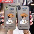 JIUMOO For OPPO A37 OPPO A37F Case With Fashion Portgas·D· Ace Side Edge Square Silicone Frosted Transparent Hard Casing New Design soft Cases Full Back Cover Camera Phone Case Shockproof Protection Case.