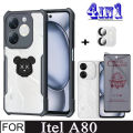Itel A80 Shockproof Phone Case for Itel A70 P65 Camera Lens Soft Tempered Glass Privacy Screen Protector and Mobile phone holder.
