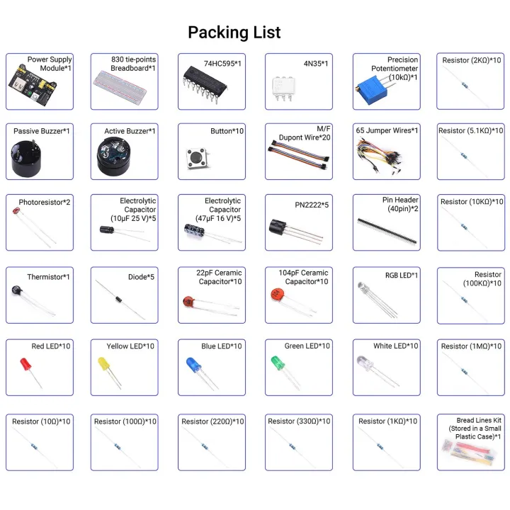 830%20Breadboard%20Set%20Electronics%20Component%20Starter%20DIY%20Kit%20with%20Plastic%20Box%20Compatible%20with%20Arduino%20UNO%20R3%20Component%20Package%20-%20Image%207