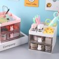 Small Desk Organizer With Drawer, Office Desktop Storage Box, Makeup Organizer, Business Card/Pen/Pencil/Mobile Phone/Stationery.