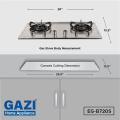 Gazi EG-720S Stainless Steel Double Burner Gas Stove LPG Only.