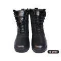 Zipper Bikers Black long boots- Leather Bikers long boots for man. 
