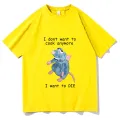 I Dont Want To Cook Anymore Tshirt I Dont Want To Die T Shirt Cute Mouse T-shirt Men Women Harajuku Creativity Short Sleeve Tee. 