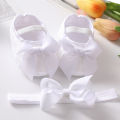 Baby Shoes Headband Set European and American Cute Bow Princess Shoes 0-3-6-9-12 Month Baby Shoes ins. 