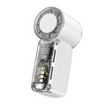 Super Mini Handheld Turbo Fan with Display & LED Light | Transparent 5 Speed Pocket Fan (Cyberpunk Design) Mini Fan + Light.