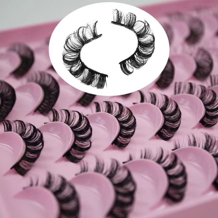 LTWEGO Lashes 5/10/20 Pairs 3D Faux Mink Lashes Russian Strip DD Curl False Eyelashes Fluffy Volume Eyelash Extension Makeup